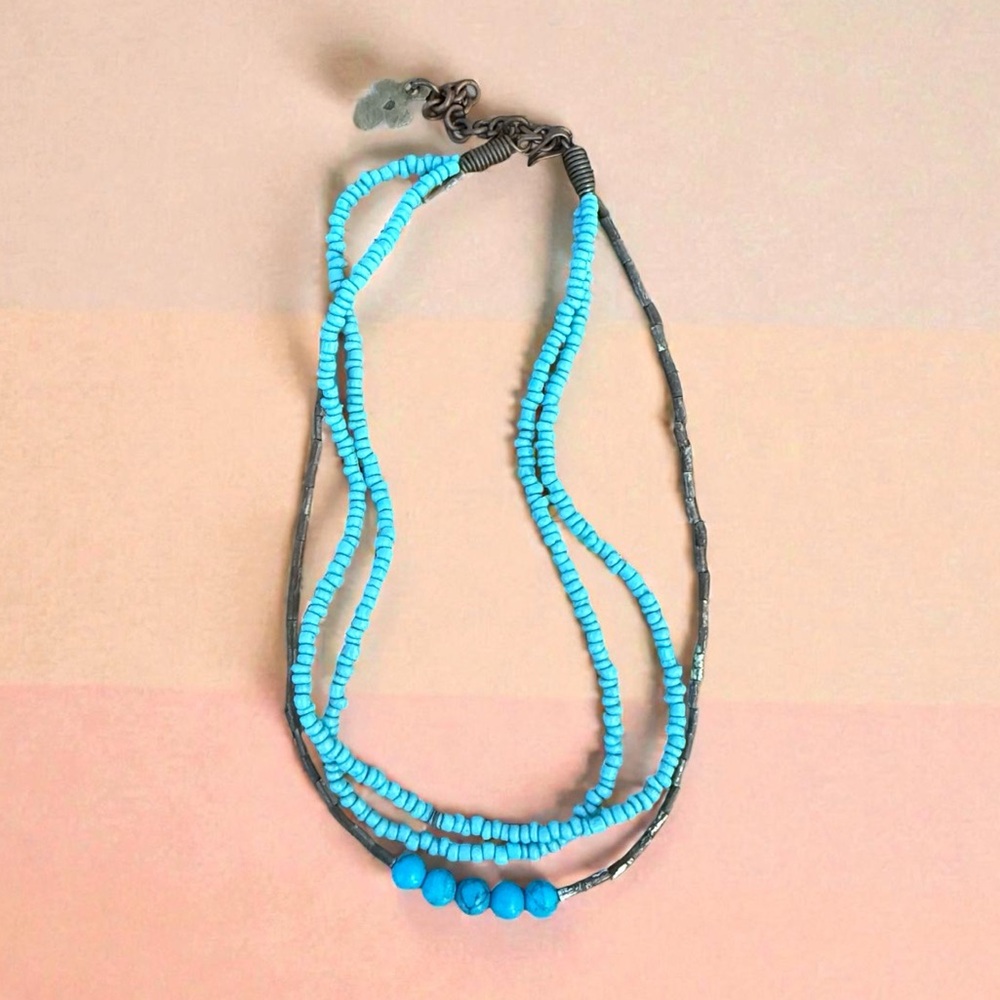 Turquoise Beaded Choker Necklace